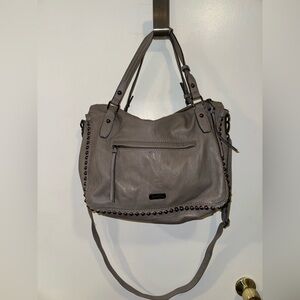 Jessica Simpson Camille Gray Shoulder Bag Featuring Studded Details Handbag